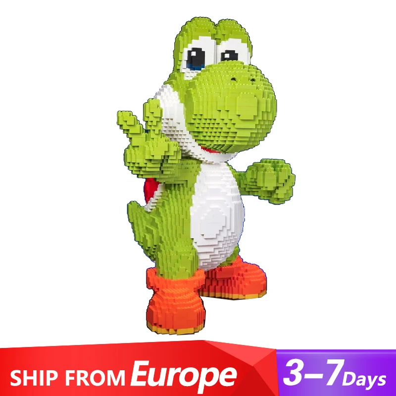 Set di mattoncini da costruzione con personaggi giganti Yoshi, 5216 pezzi, per un gioco creativo, modello di figura MOC di grandi dimensioni, giocattolo da assemblare fai-da-te per adulti, da
