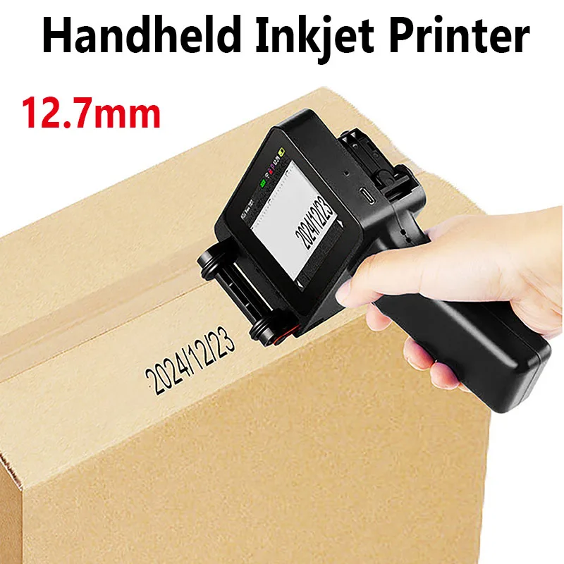 

Портативный ручной струйный принтер 12,7 мм + чернильный картридж, принтер QR-кода, пластиковый струйный принтер, дата истечения срока годности, маркировка, кодирование даты