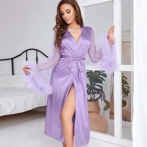 Женский халат-карdigan JHY8218 из полиэстера