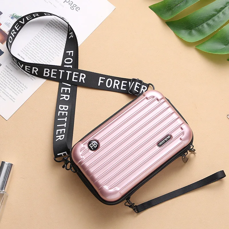 Fashion Women Wallets Clutch Bag PVC Small Shoulder Bag Suit Case Shape Zipper Phone Bag Pouch Ladies Coin Purse Small Handbag