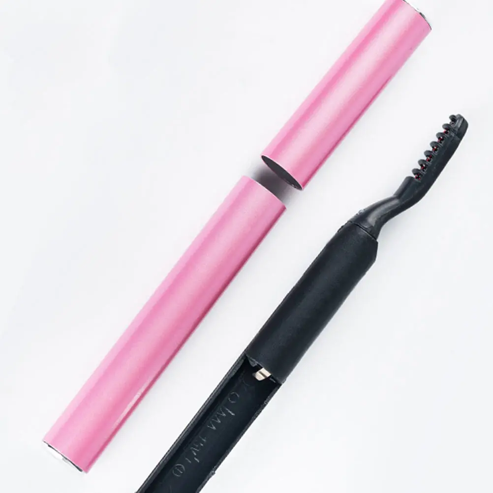 

Electric Eyelash Curler Heating Perm Tool Pink Practical Design Humanized Brush Head Long Lasting Curling Effect Makeup Tool