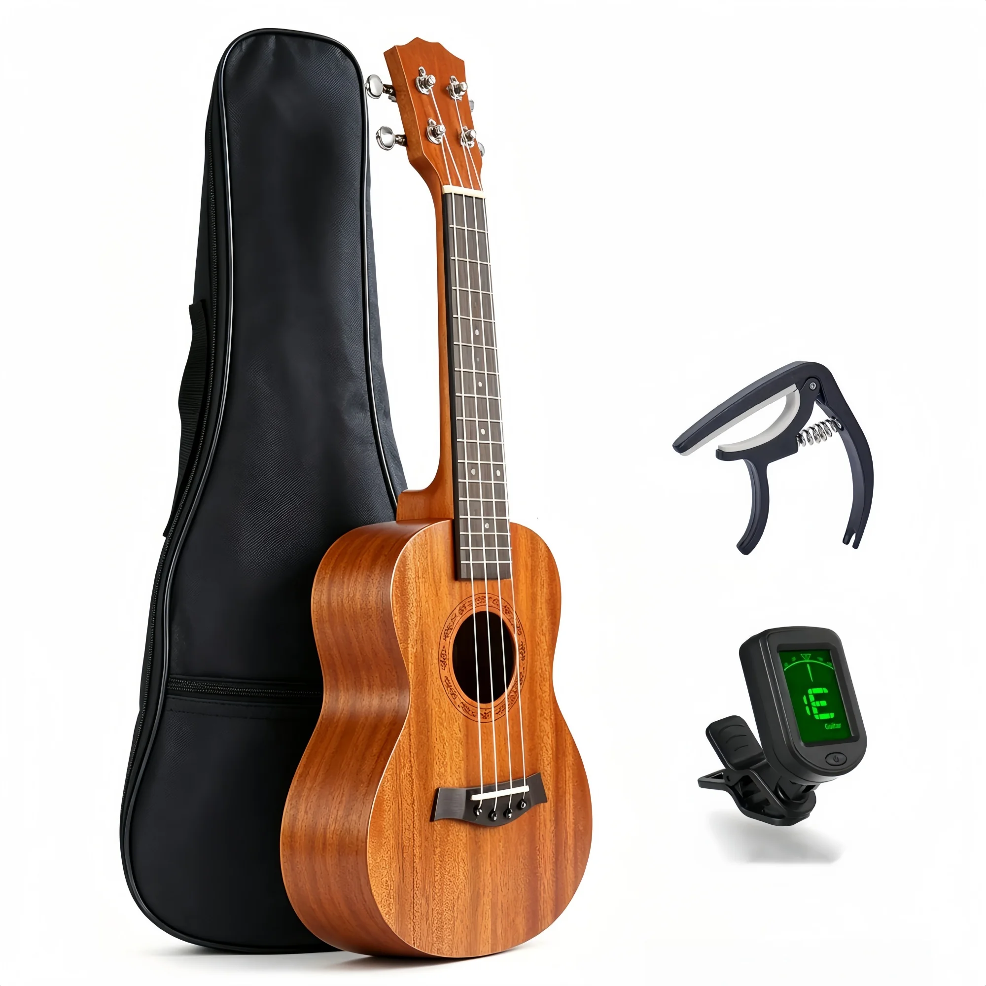 Miwayer Soprano Ukulele Solid Mahogany 21 Inch Beginner Kit 