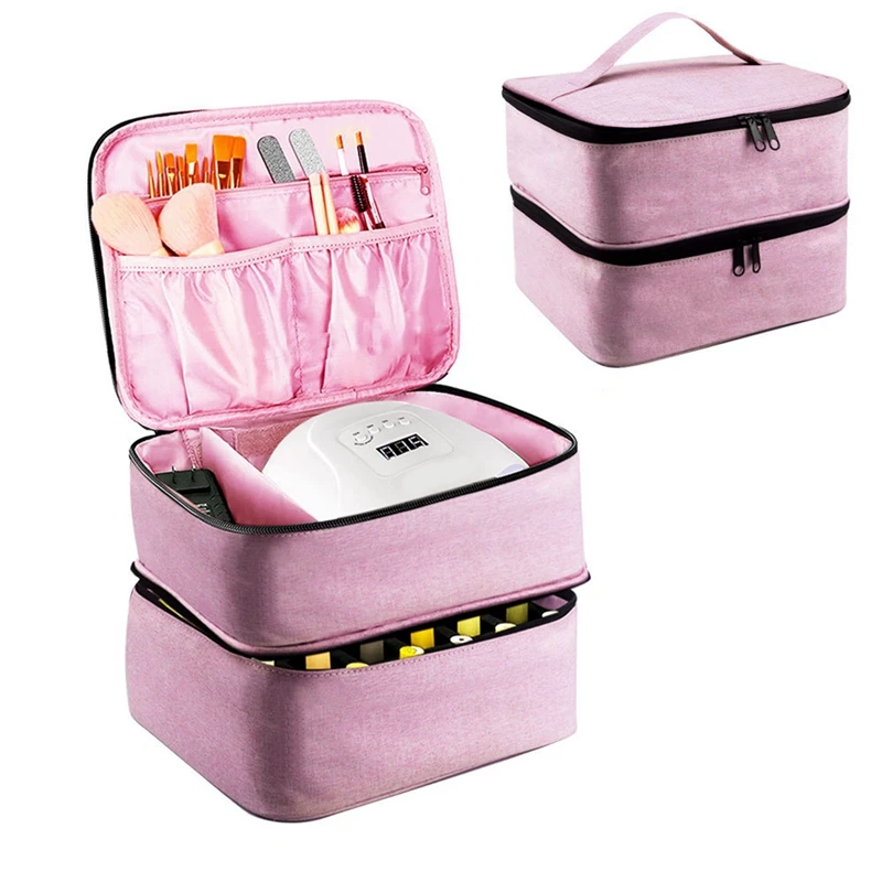 Sac de rangement portable pour vernis à ongles, support pour vernis à ongles, peut contenir 30 lampes HI et sèche-ongles