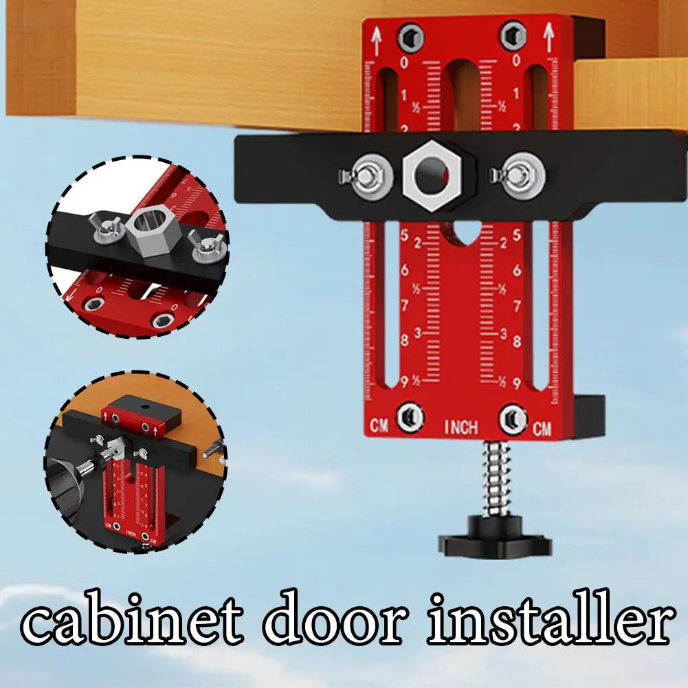 Cabinet Door Mounting Jig, With Support Arm&Clamp, Aluminum Alloy Body Tool For Installing Cabinets With Face Frame Or Fram P8T5