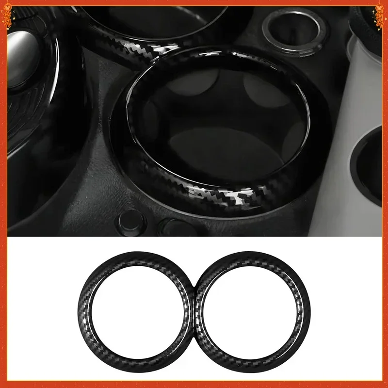 

For Mini Cooper R50 R52 Real Dry Carbon Fiber 2001 2002 2003 2004 2005 2006 Cup Holder Ring Trim Interior Accessories Decoration