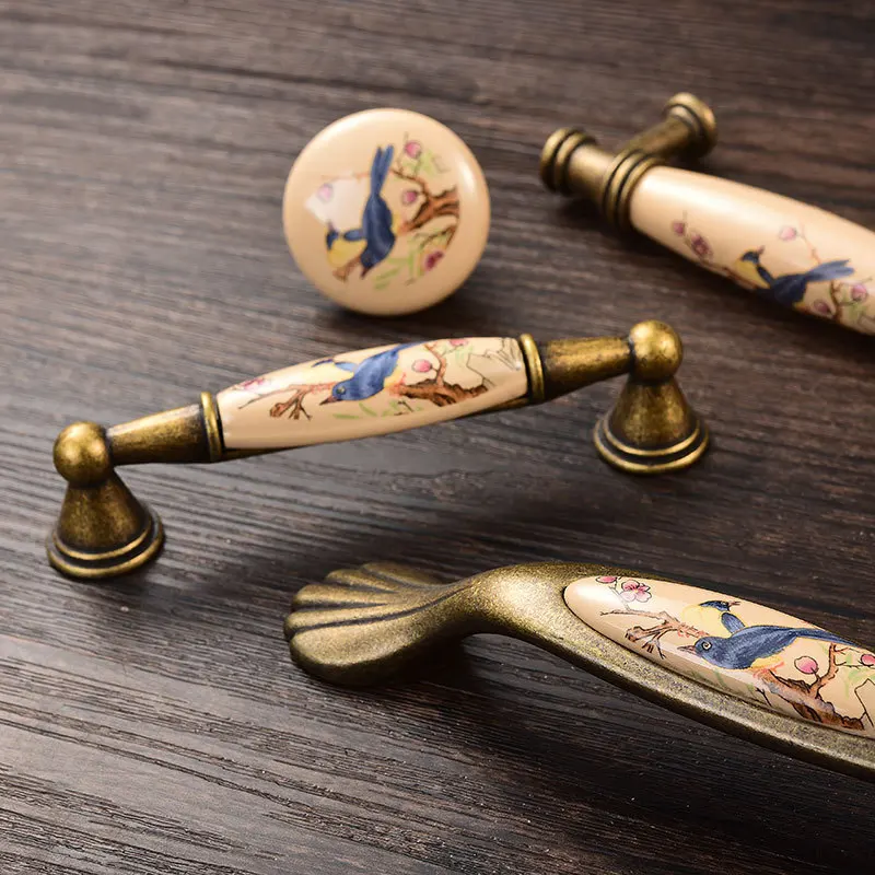 Beicai 1pc Ceramic Knob Cabinet Dresser Kids Child Pulls Door Handles Cupboard Wardrobe Cabinet Drawer Handles Pulls