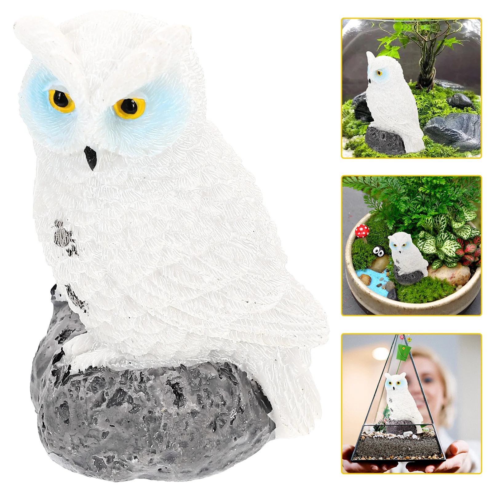 

Lifelike Colorful Realistic Resin Owl Ornament Artificial Small Birds Garden Indoor Outdoor Decor Perfect Ornamental Owl