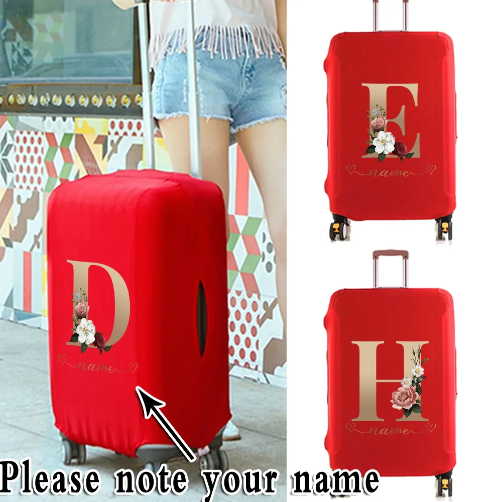 

Hot Custom Name Luggage Cover for 18-28 Inch Protective Thick Elastic Suitcase Case Dust Cover Letter Trolley Travel Accessories