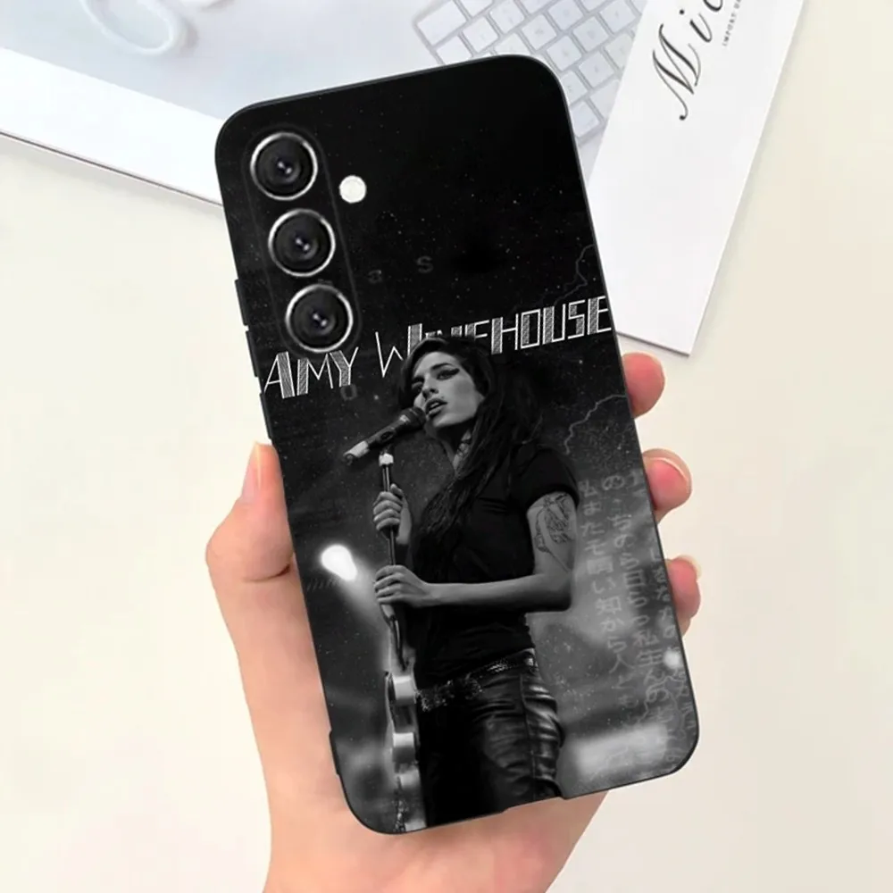 Casing Ponsel Amy Winehouse untuk Samsung S25,S24,S21,S22,S23,S30,Ultra,S20,Plus,Fe,Lite,Note,10,9,5G Sampul Hitam