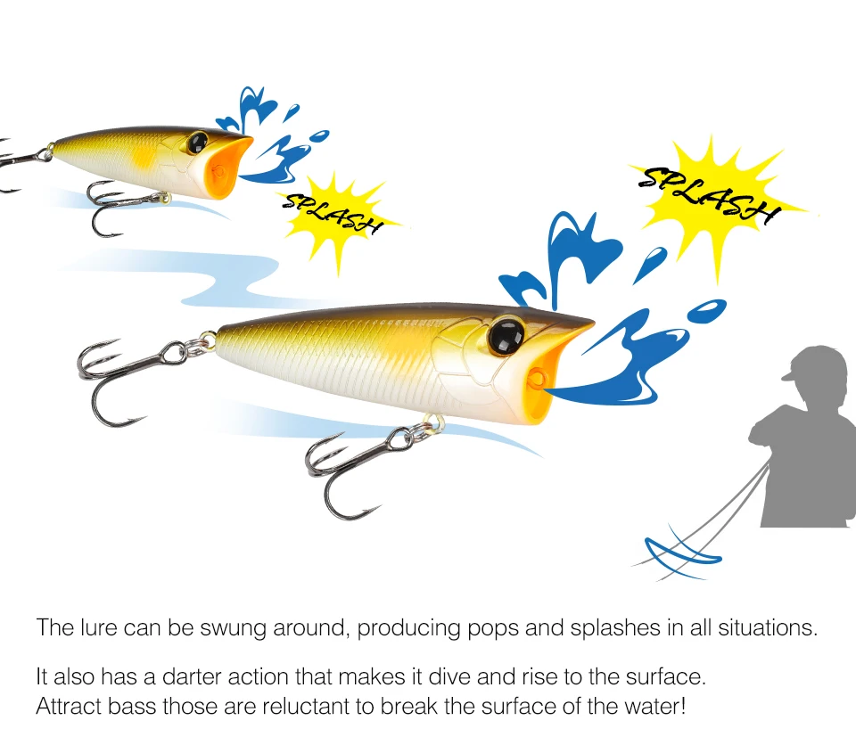 TSURINOYA 70F Popper Angelköder RIPPLE 70mm 12g Topwater Harter Köder für Bass Pike Long Casting Floating Wobble Surface Modell – Detail 10