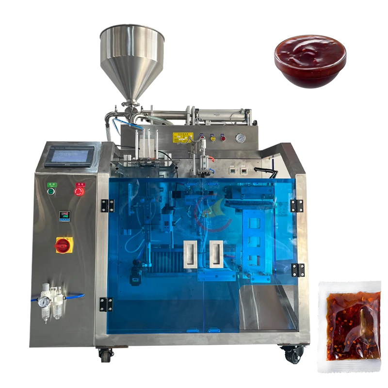 

Pre-made Pouch Bag Ready Made Bag Grocery Chocolate Sauce Chili Sauce Paste and Liquid Packing Machine