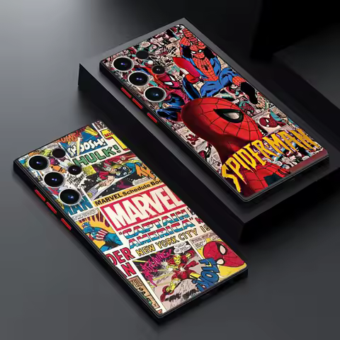 Case for Samsung Galaxy S25 S24 Ultra S23 Plus S22 S21 FE S20 Note 20 S9 S10 Silicone Phone Cover Marvel Spider Man-