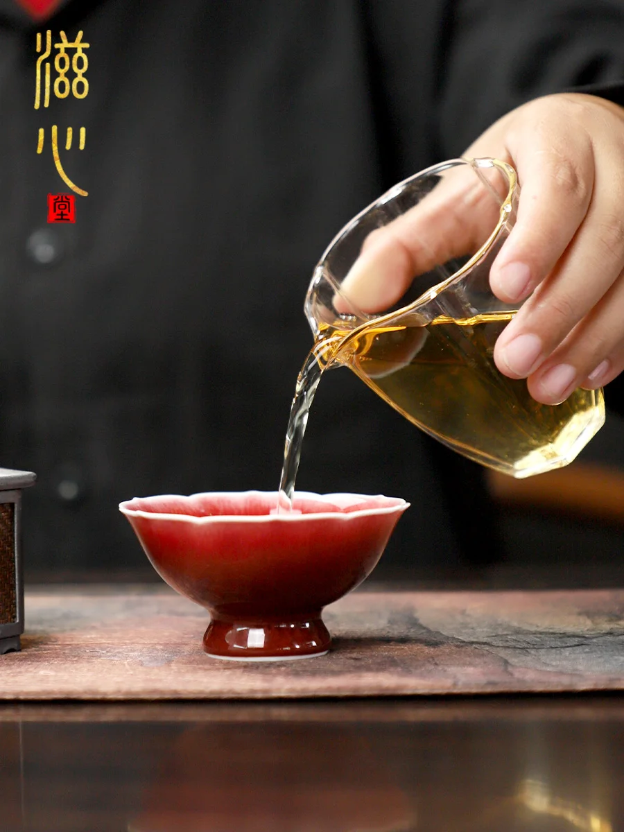 High-End Lang Red Ceramic Cup Personal Special Tea Jingdezhen Single Kombucha Small Hand Made