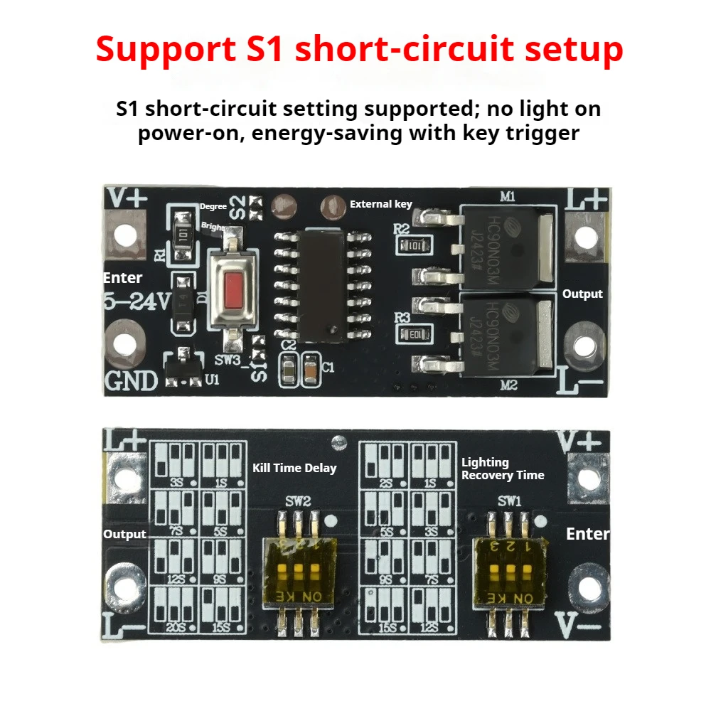 Led Controller Dimming Slow Start Board 100W LED Fade on/Fade off Slow Start Low Voltage Light with Driver Module 8 Gear Control