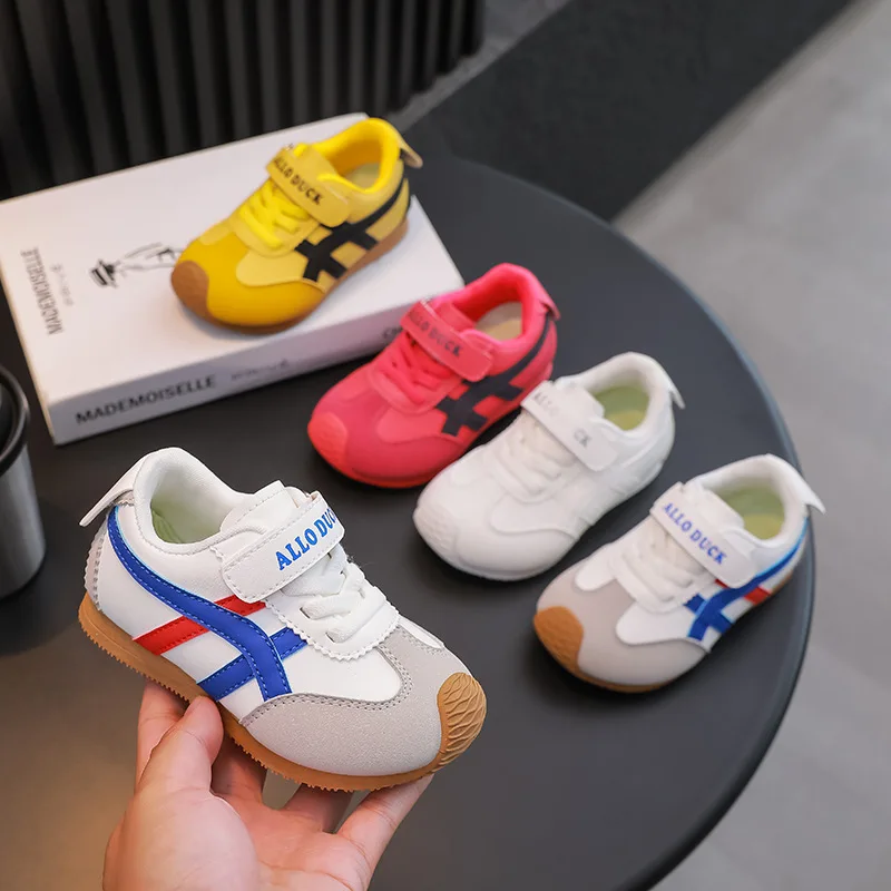 Kids'Casual Shoes Color Blocking PU Leather Fashion Autumn Shoes For Children Breathable Anti-slip Red Yellow Size 21-39
