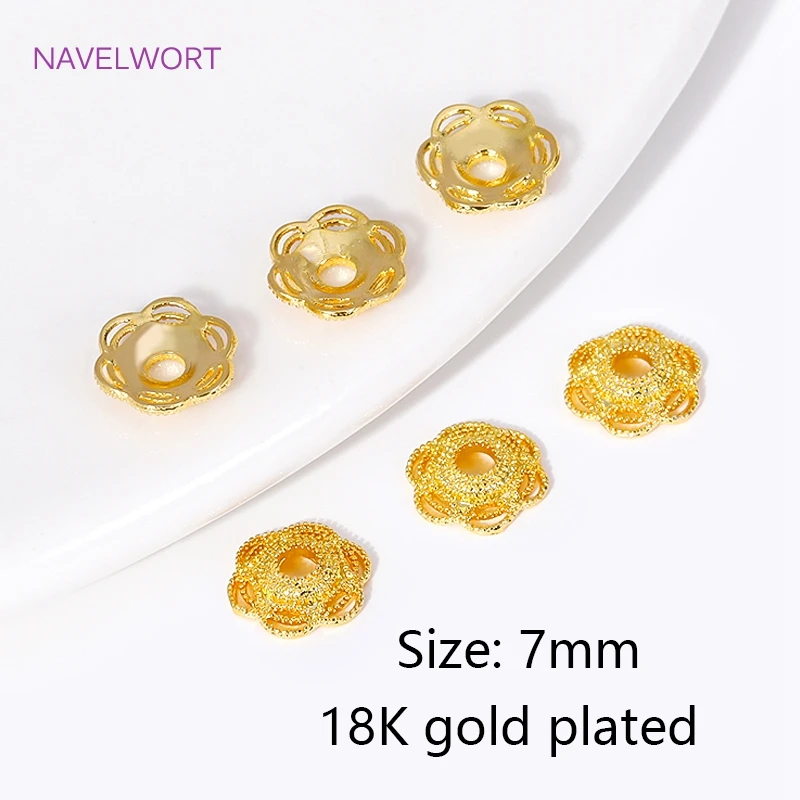 18K Gold Plated Cloud Pattern Bead Caps For Jewelry Making High Quality Brass Hollow Bead Caps DIY Bracelet Making Findings