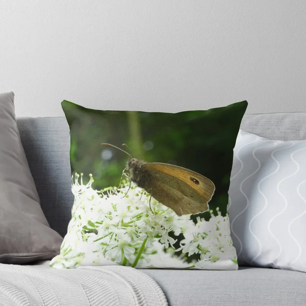 

meadow brown butterfly on angelica flowers Throw Pillow Christmas Covers For Cushions Pillowcases Bed Cushions pillow