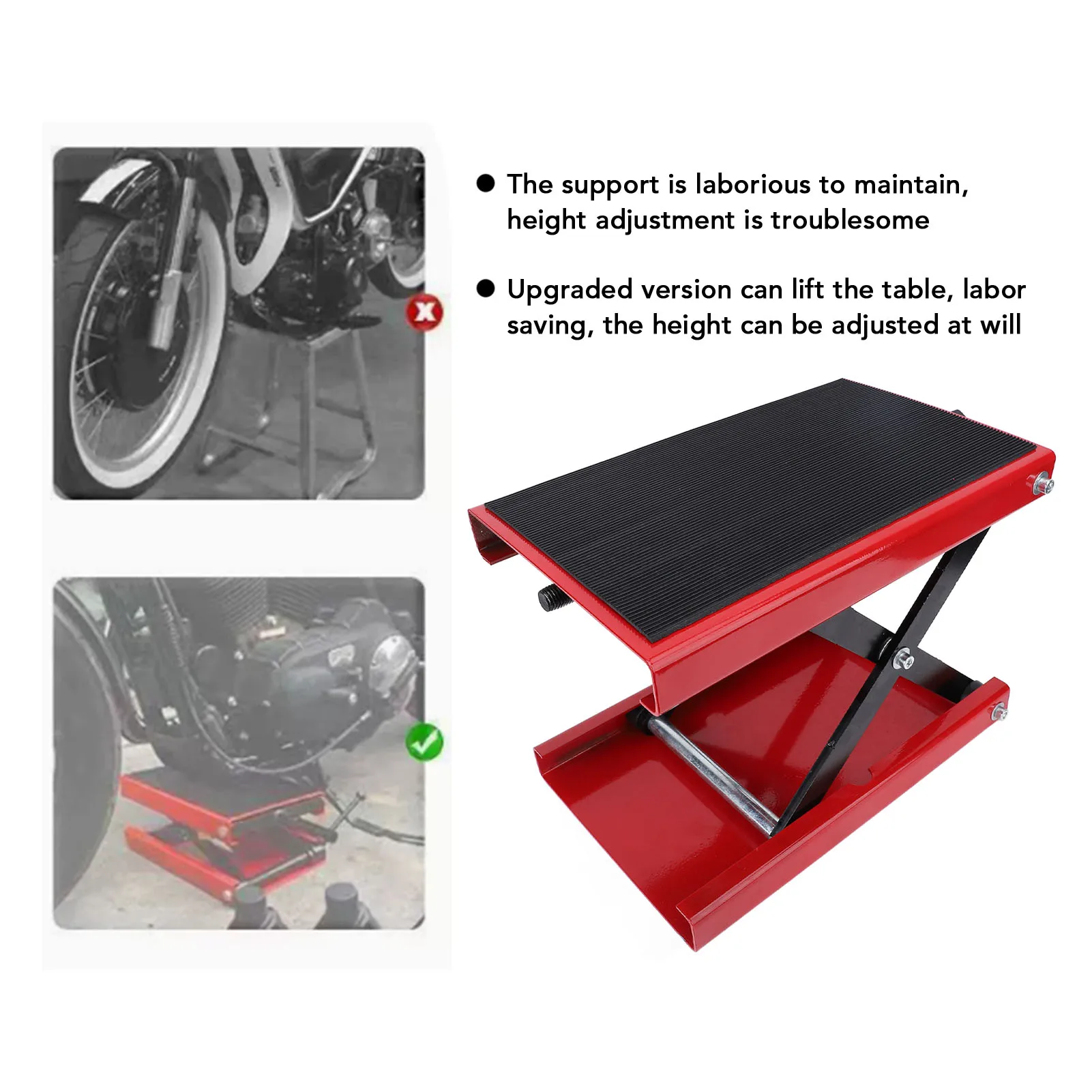 Motorfiets Lift Schaar Jack 3.35 tot 13.39in Verstelbare Hoogte Opvouwbare 500kg Capaciteit Motor Jack Stand Motorfiets Lift