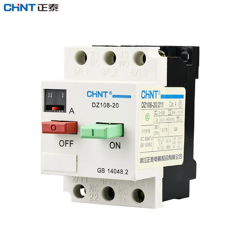 

CHINT оригинальный защитный выключатель двигателя DZ108-20/211 DZ108-20/111 380 В трехфазный 3P стартер автоматический выключатель защитный стартер