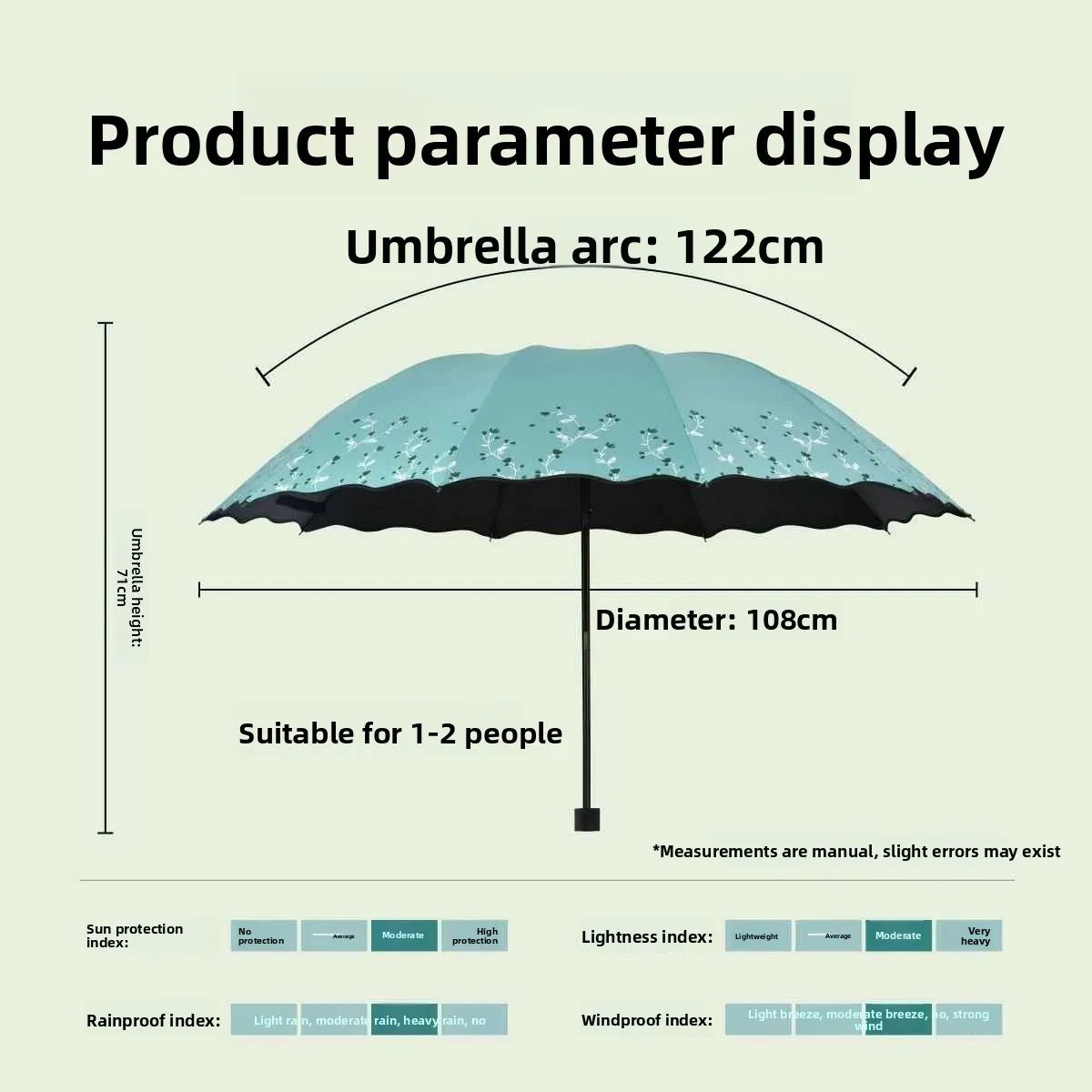 

Прочный женский зонт от солнца с защитой от ультрафиолета, большой размер, складной, трехсекционный, с усиленной железной каркасной конструкцией, для защиты от дождя и солнца, двойного назначения.