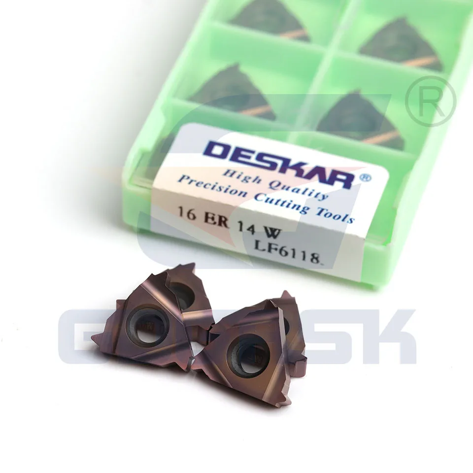 Deskar 100 Original 16er 16ir 11w 14 Ag55 Ag60 Lf6118 Ferramenta de Torno Cnc com Inserções de Carboneto Indexáveis para Aço Inoxidável 10 Peças