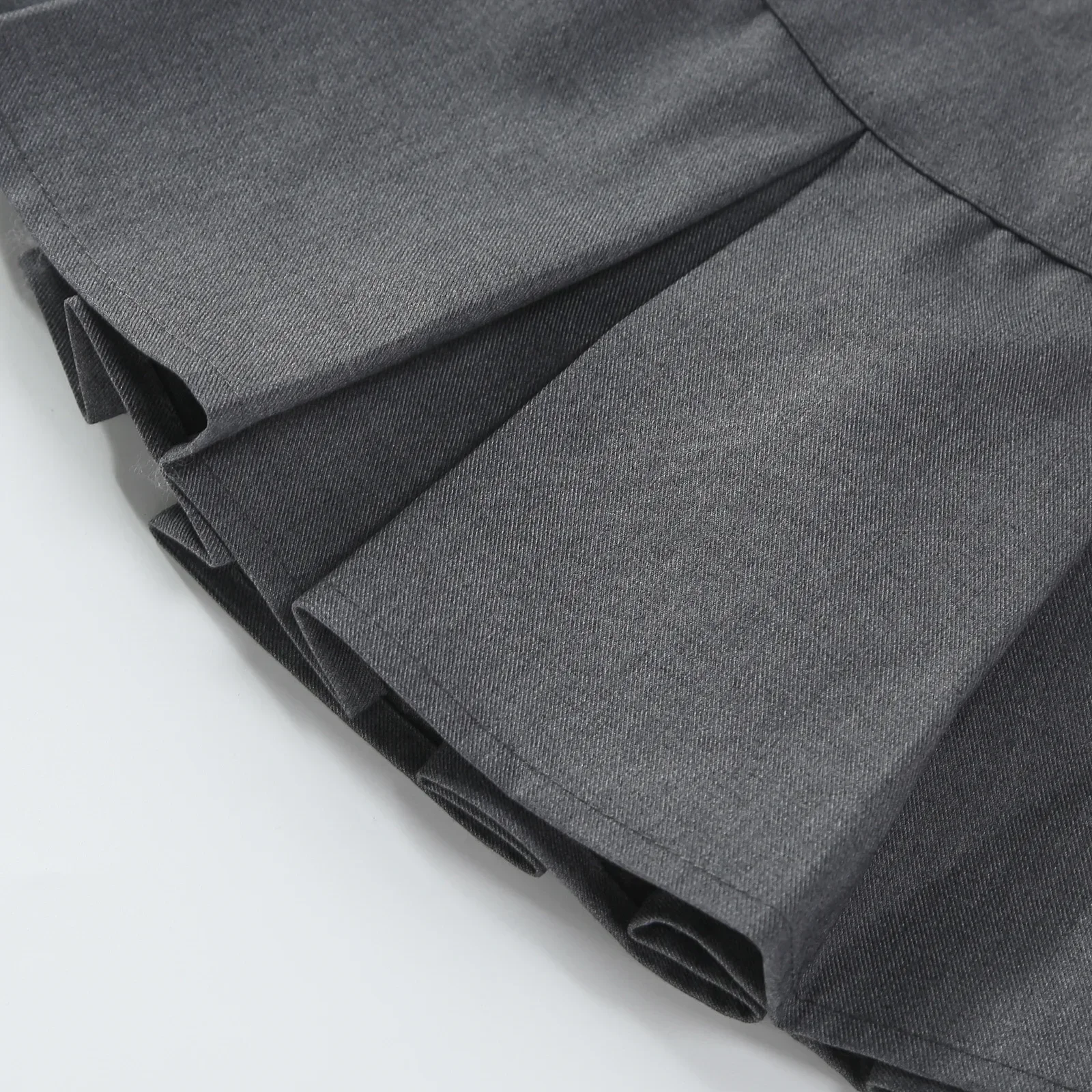 أطفال عروض الرقص زي الأطفال ارتداء اليومي الفتيات تنورة مطوي رمادي كلاسيكي كلية نمط الصلبة تنورة قصيرة صغيرة #5