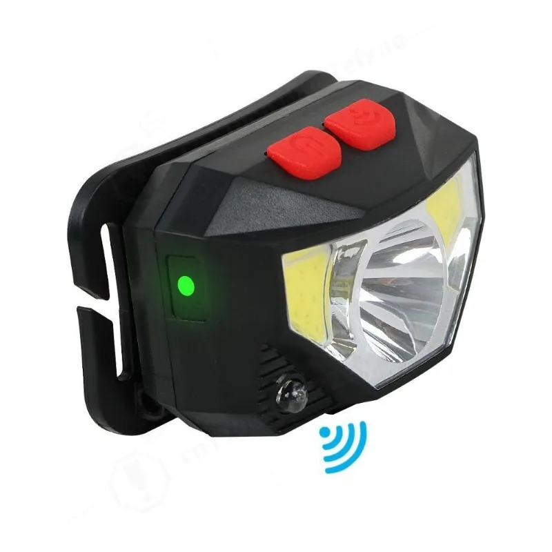 XPG+COB Sensor Headlamp Red‑White Light USB Rechargeable Power Indicator Bright LED Head Torch for Outdoor Camping Fishing