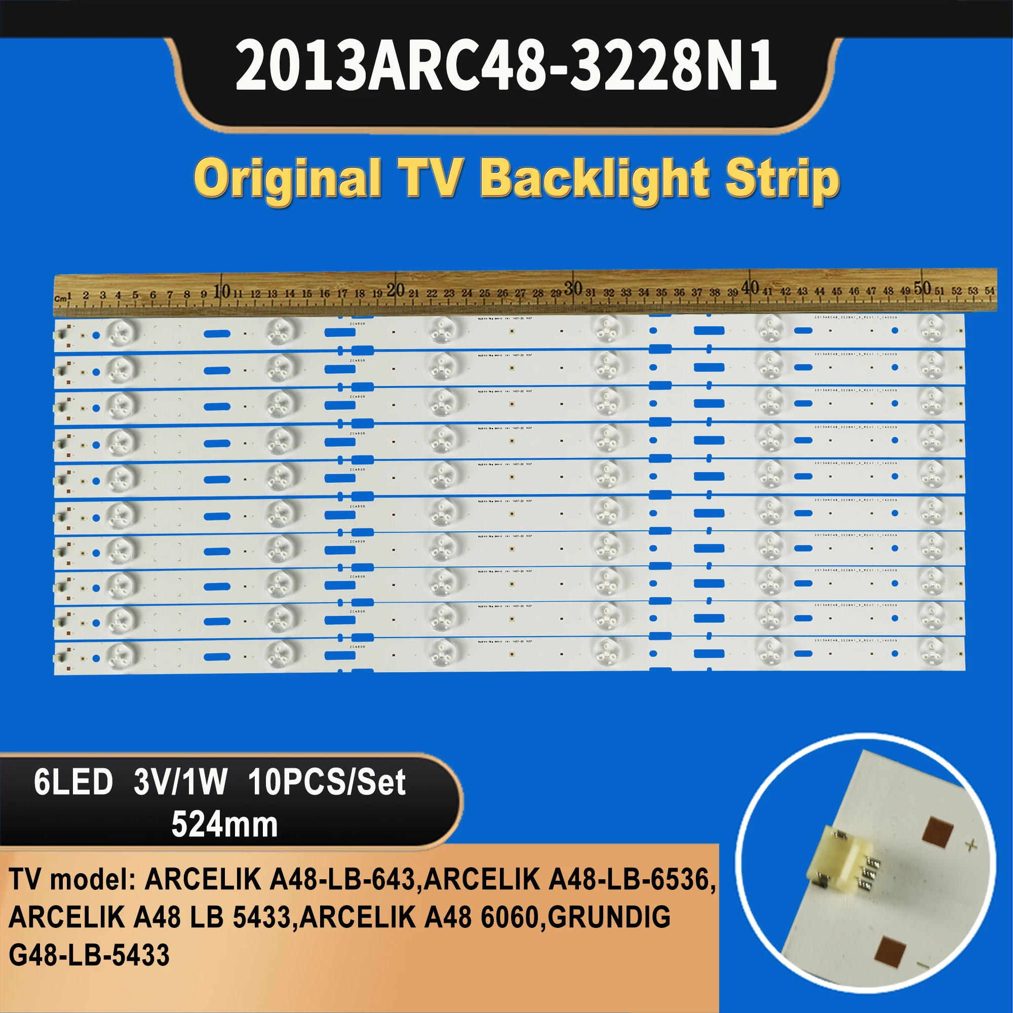 Tira de retroiluminación TV-042 TV, accesorio para Samsung 2013arc48 A48-LB-6436/LE48A5000/LSC480HN05, uso en tv de 48 pulgadas