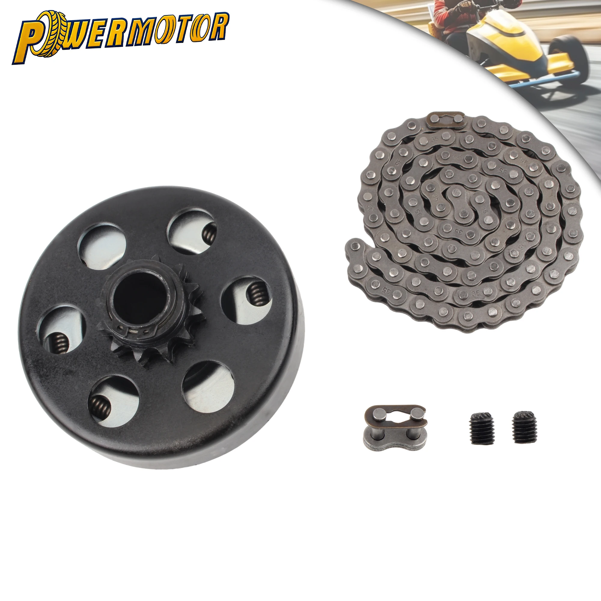 Embrague centrífugo automático de 19 mm y 12 dientes para Go Kart, minimoto, piñón de transmisión de motor pequeño, embrague de transmisión por cadena 35, accesorios