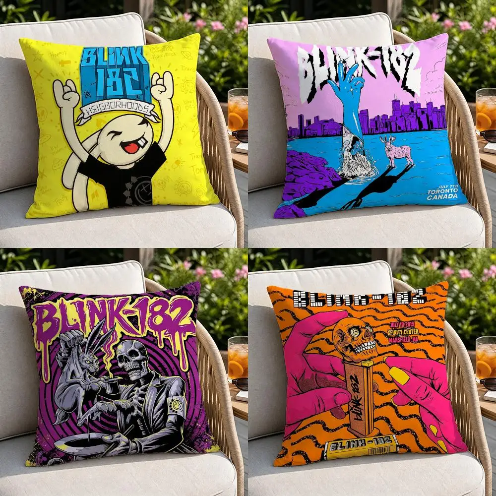 Band-Blink-182S Cushion Cover Soft Square Throw Pillow Covers Set for Sofa Bedroom Car Home Decoration