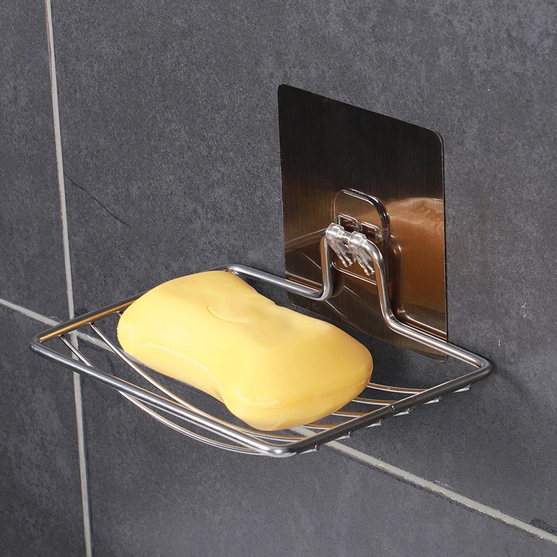 

1pcs-Stainless Steel Soap Rack, Wall Mounted Soap Rack, Drainage Soaps Tray, Simple Soaps Storage Rack In Home Bathroom