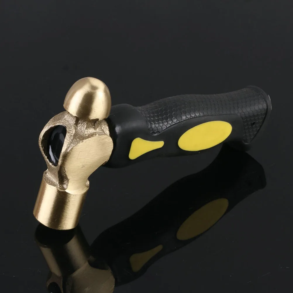 

1Lb Round Head Brass Hammer Stamping Double-Face Metal Precision Striking Jewelry Making Wire Flattening Durable Wear-Resistant