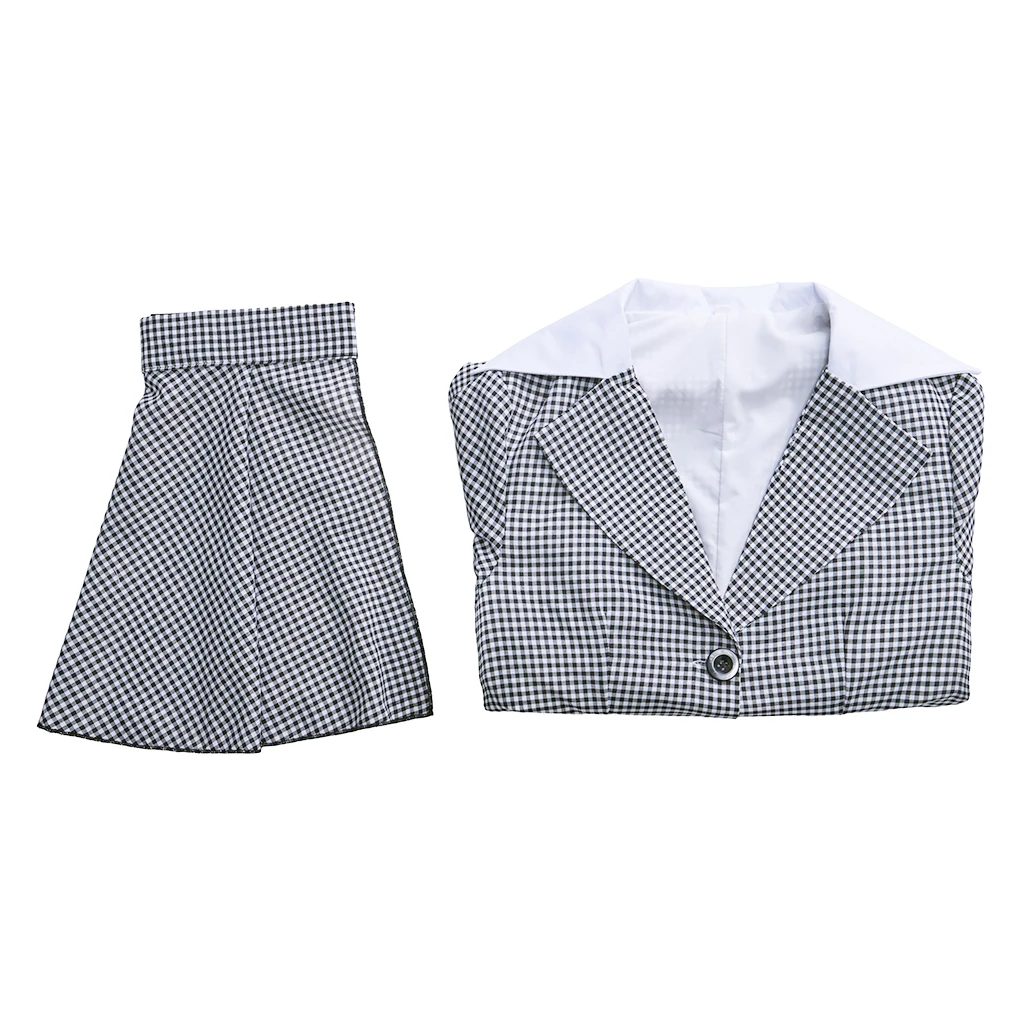 I love Lucy Cosplay Costume Lucy McGillicuddy Ricardo Lucy Stripes Collared Coat Skirts Set Women Halloween Carnival Party Cloth