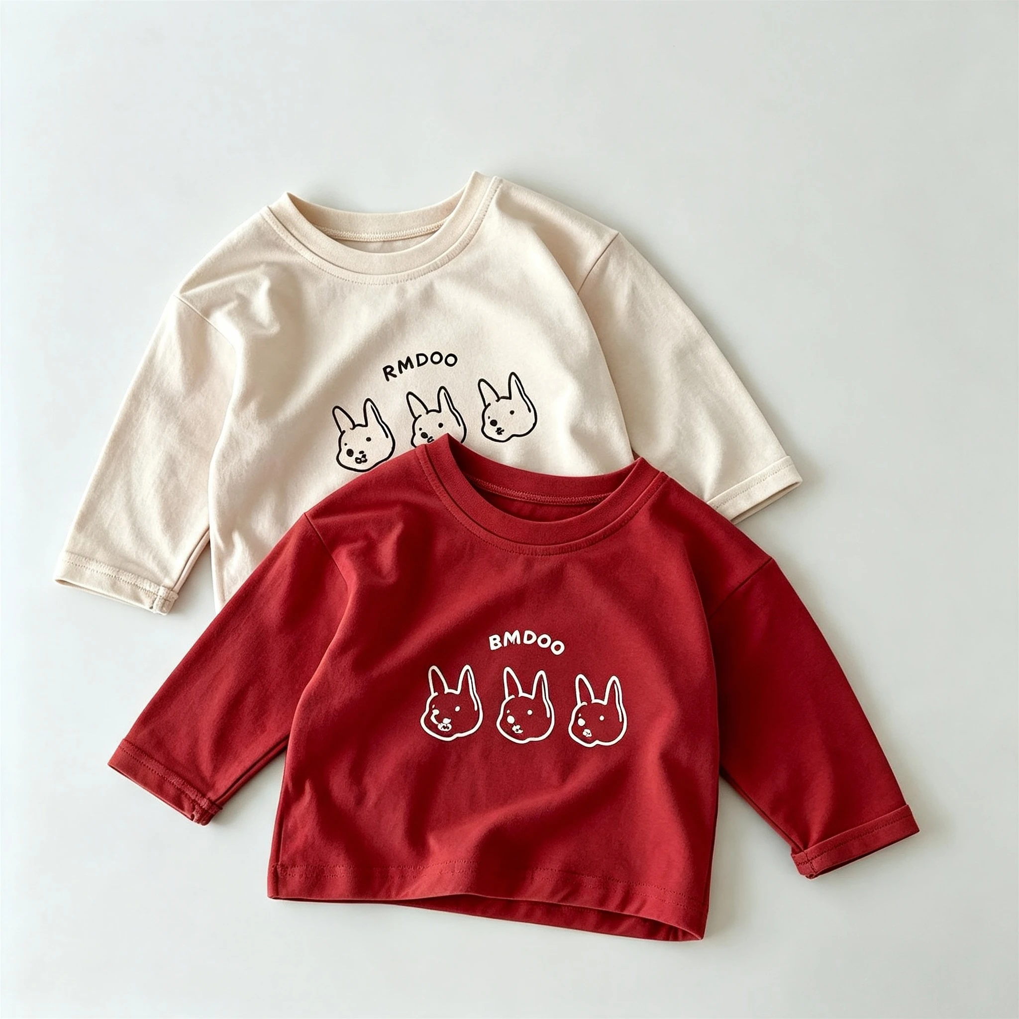 Pure Color Print Girls Long Sleeve T-shirt Autumn Base Shirt Kids Clothing Loose Casual Versatile Children's Blouse Crew Neck