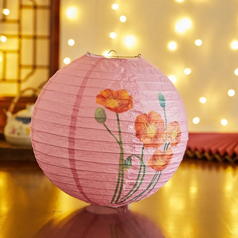 

Flower Letter Printed Festival Lantern Bamboo Paper Hanging Chinese Lantern Fu Character Antique Paper Lantern National Day