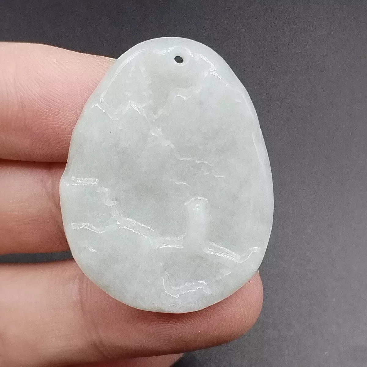 

Burma 100% Natural Type A Jade Jadeite Carved Landscape Painting Pendant