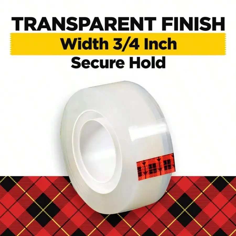 (3 Pack) Clear Tape, 3/4" x 1000", 4 Rolls