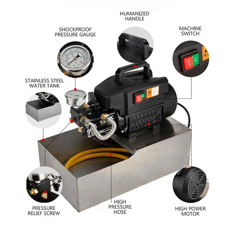 LDE-25 Electric Pressure Testing Pump Portable Ground Heating Pipeline Pressure and Leakage Testing PPR Water Pipe Pressing Mach