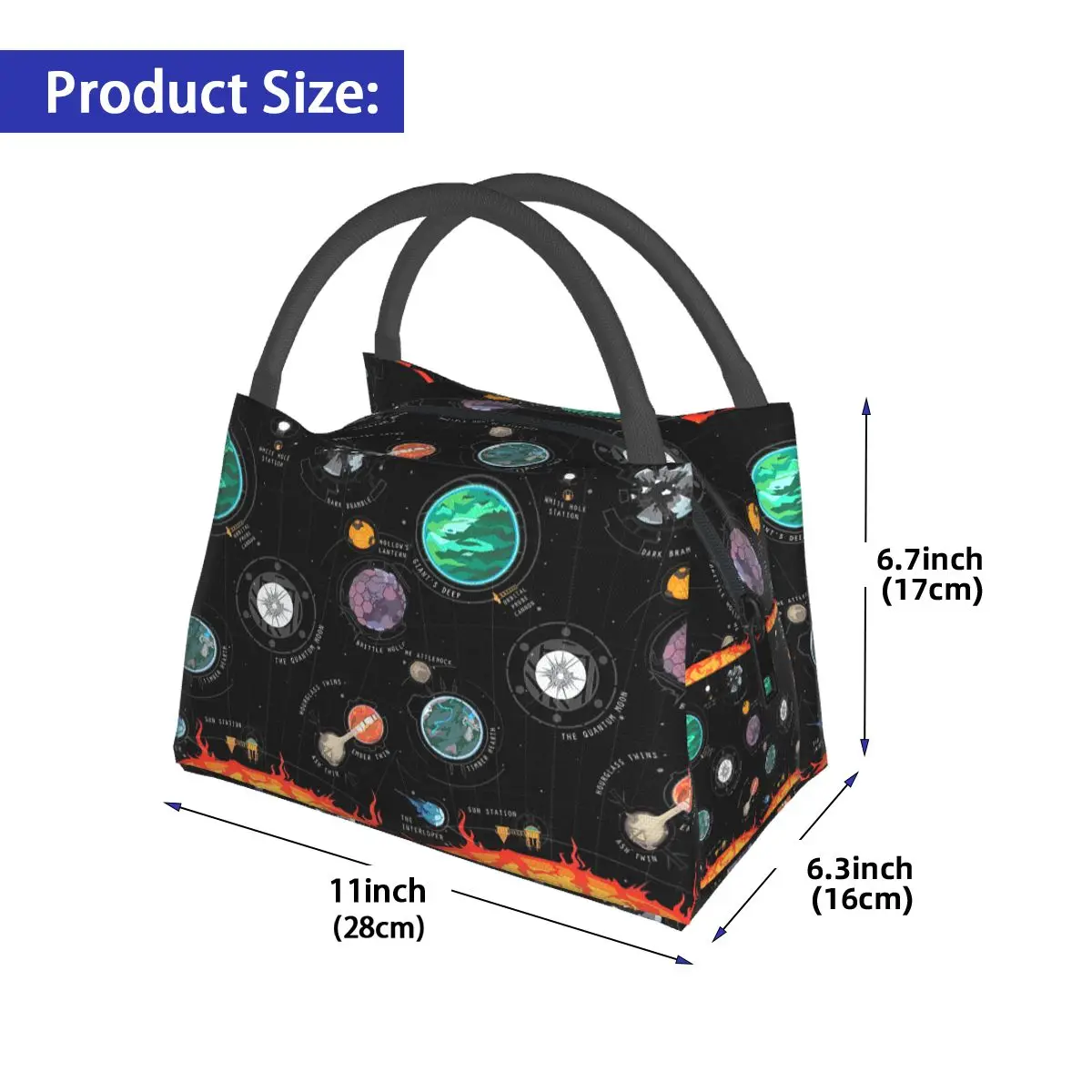 Outer Wilds System Insulated Lunch Bag for Women Bento Storage Food Boxes Portable Container Cooler Thermal Lunch Box Tote