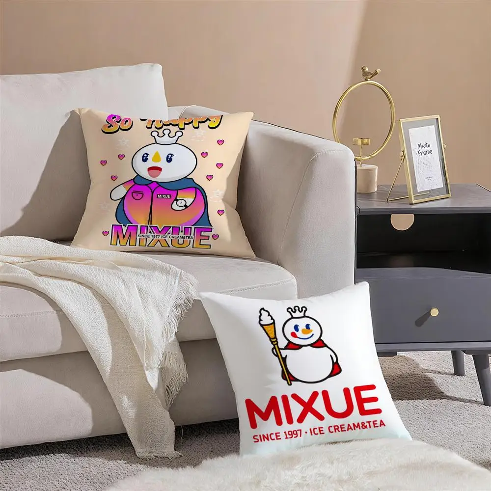 MIXUE Ice Cream & Tea Cushion Cover Linen Pillowcase Cover Soft Decor for Sofa Home Room