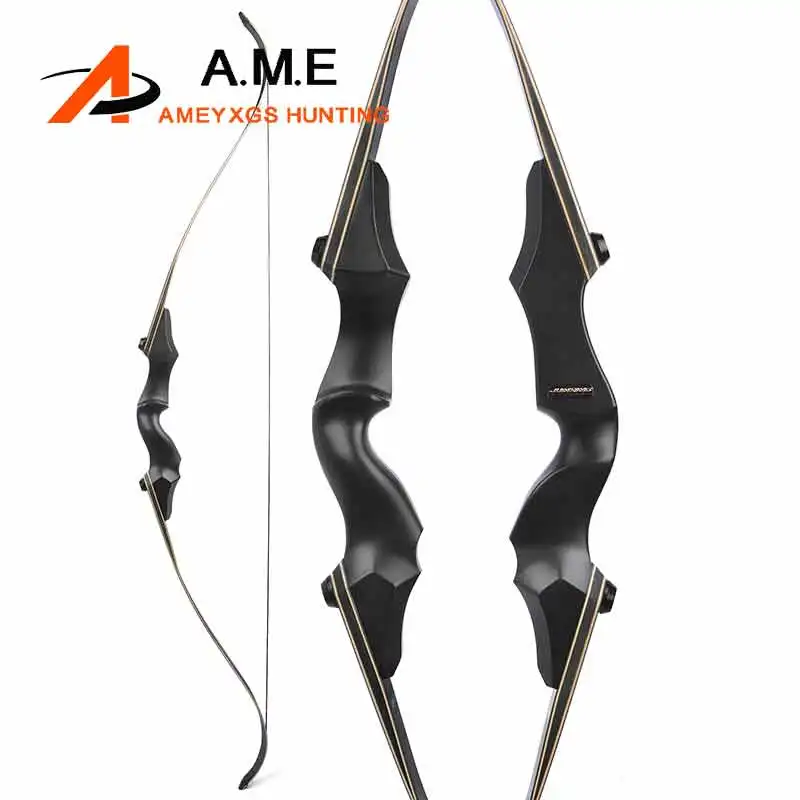 

60 Inch Recurve Bow Archery 25-65lbs JUNXING Takedown Bow Black Lamination Bow for Right Hand Outdoor Shooting Sports Hunting