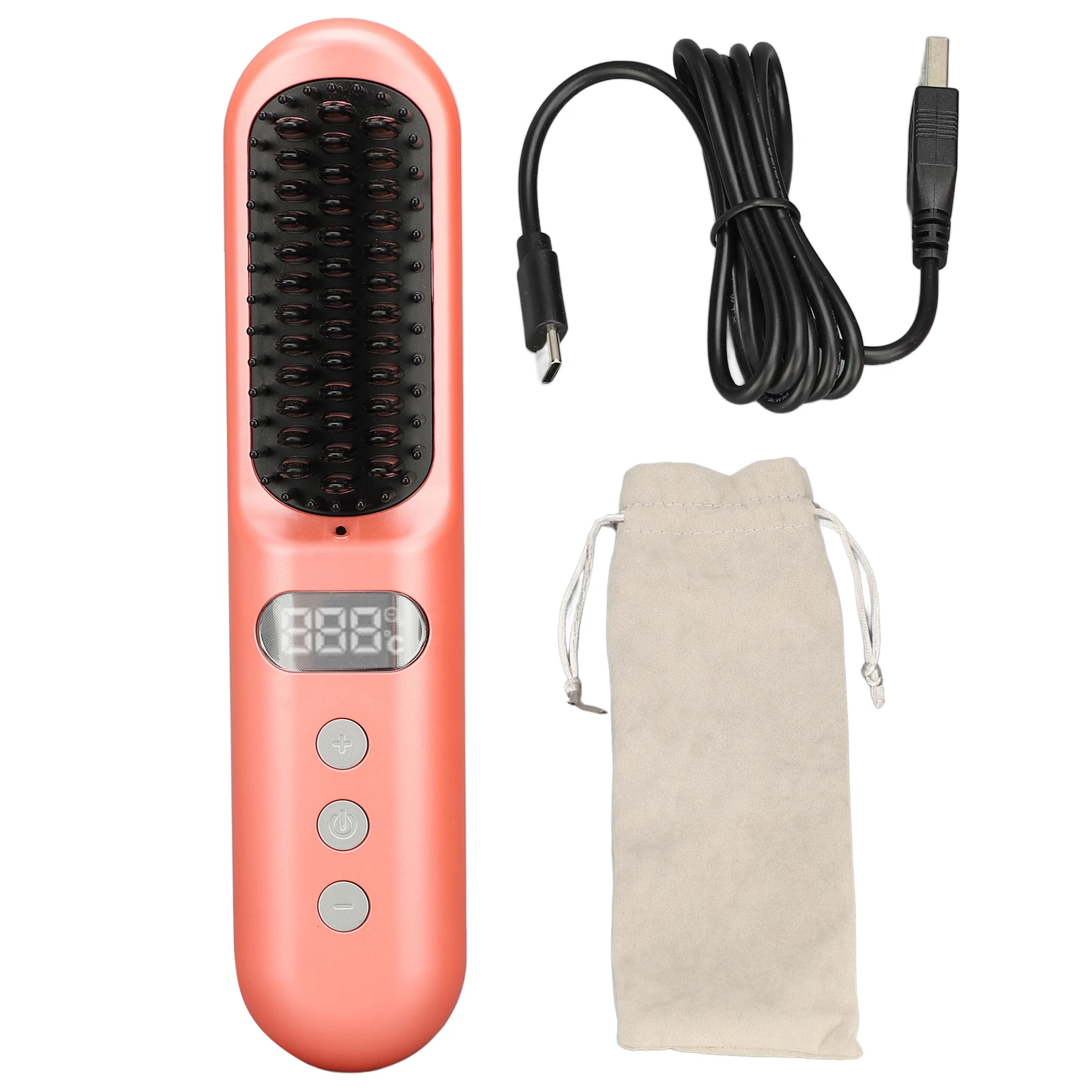 

Clearance Deal Ionic Hair Straightening Comb Anti Frizz Fast Heating Lightweight Straightener Brush Office Student Daily Use
