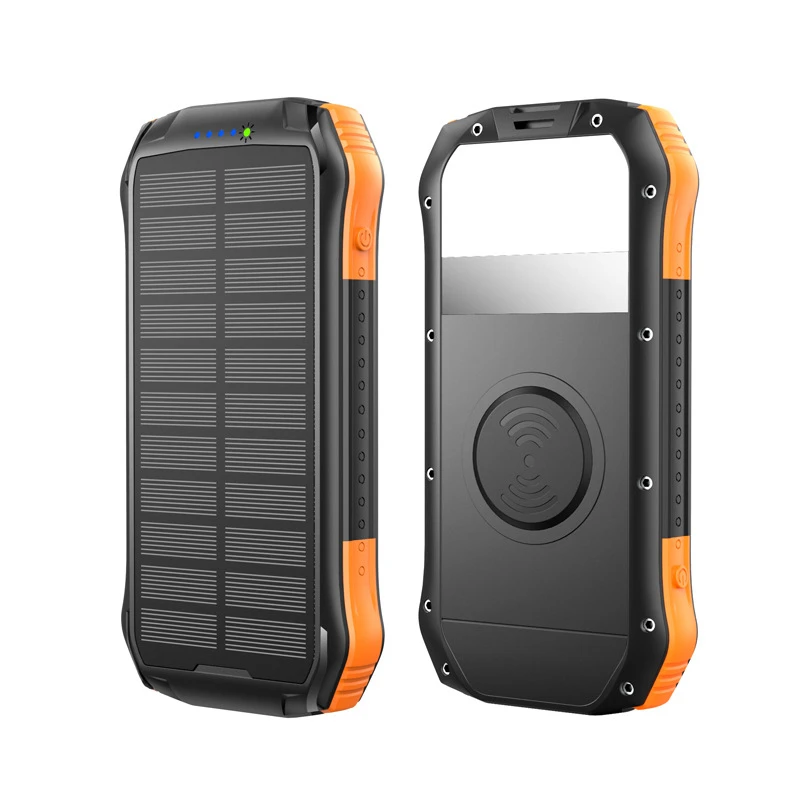 Solar Wireless Power Bank 16000mAh Dual USB for iPhone 16 Xiaomi Samsung Huawei Powerbank Portable Induction Charger Poverbank