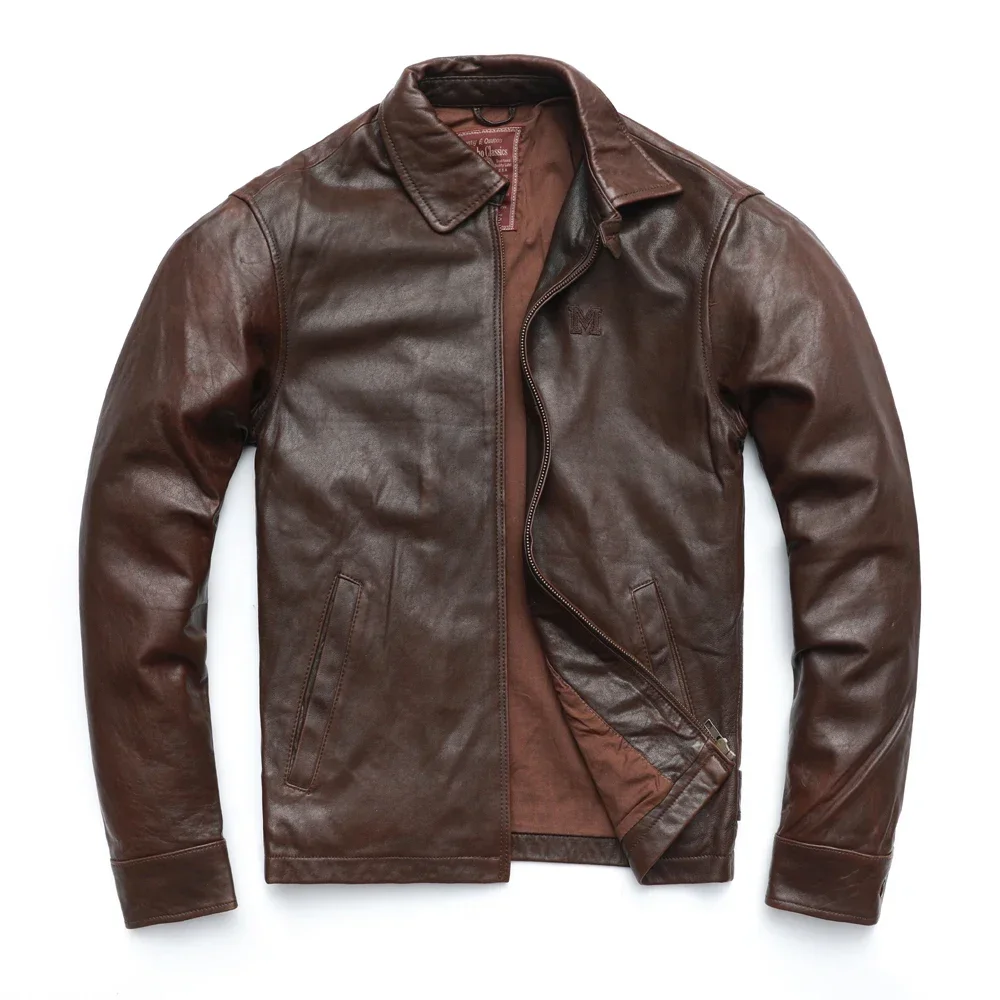 

SALE CLEARANCE 100% Natural Sheepskin Genuine Leather Jacket Men Leather Jacket Man Leather Coat Spring Autumn M503