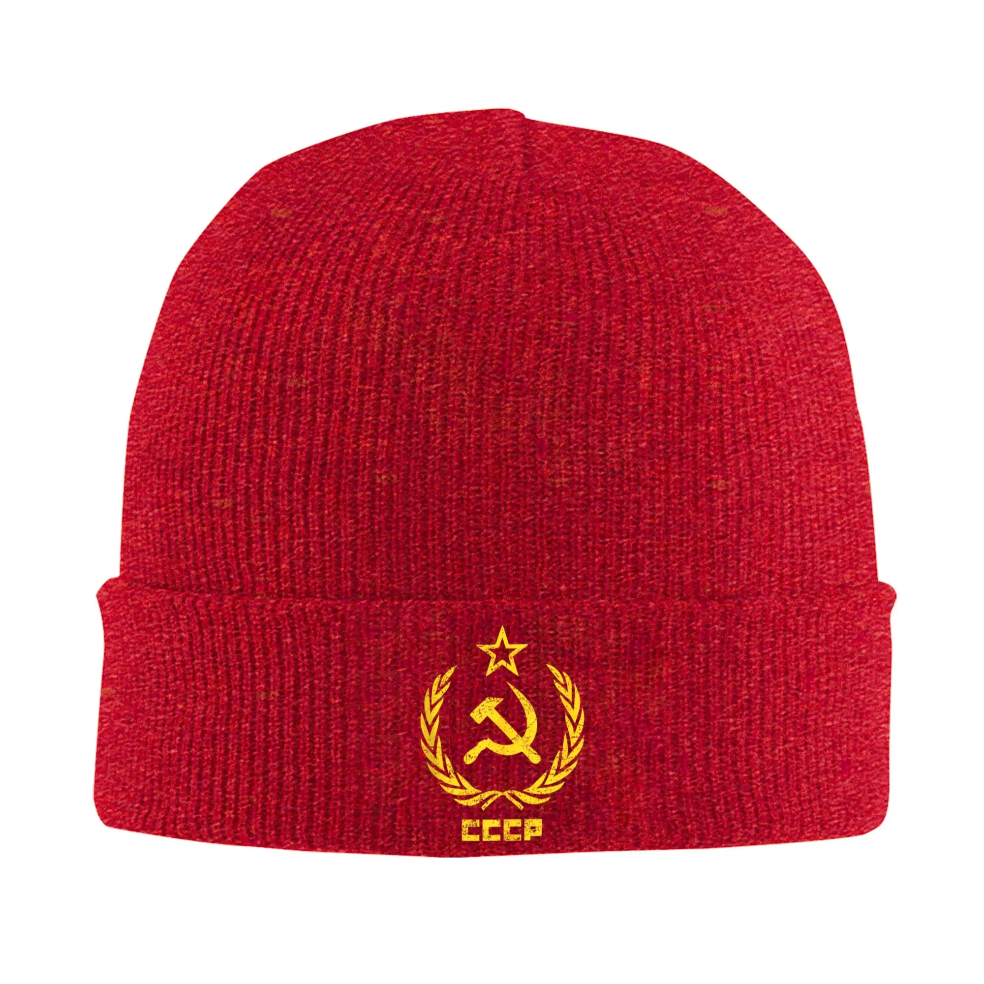 Hammer Sickle Soviet Union CCCP Knitted Hat Beanie Winter Hat Warm Unisex Color USSR Russian Cap Men Women  Gifts