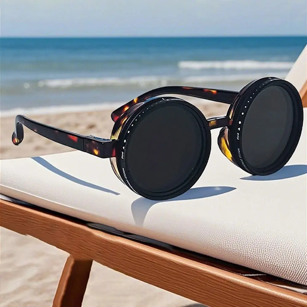 

New ND2-400 Adjustable Dimming Glasses UV400 9 Level ND Filter Polarized Sunglasses With Glasse Case Sun Glasses Outdoor