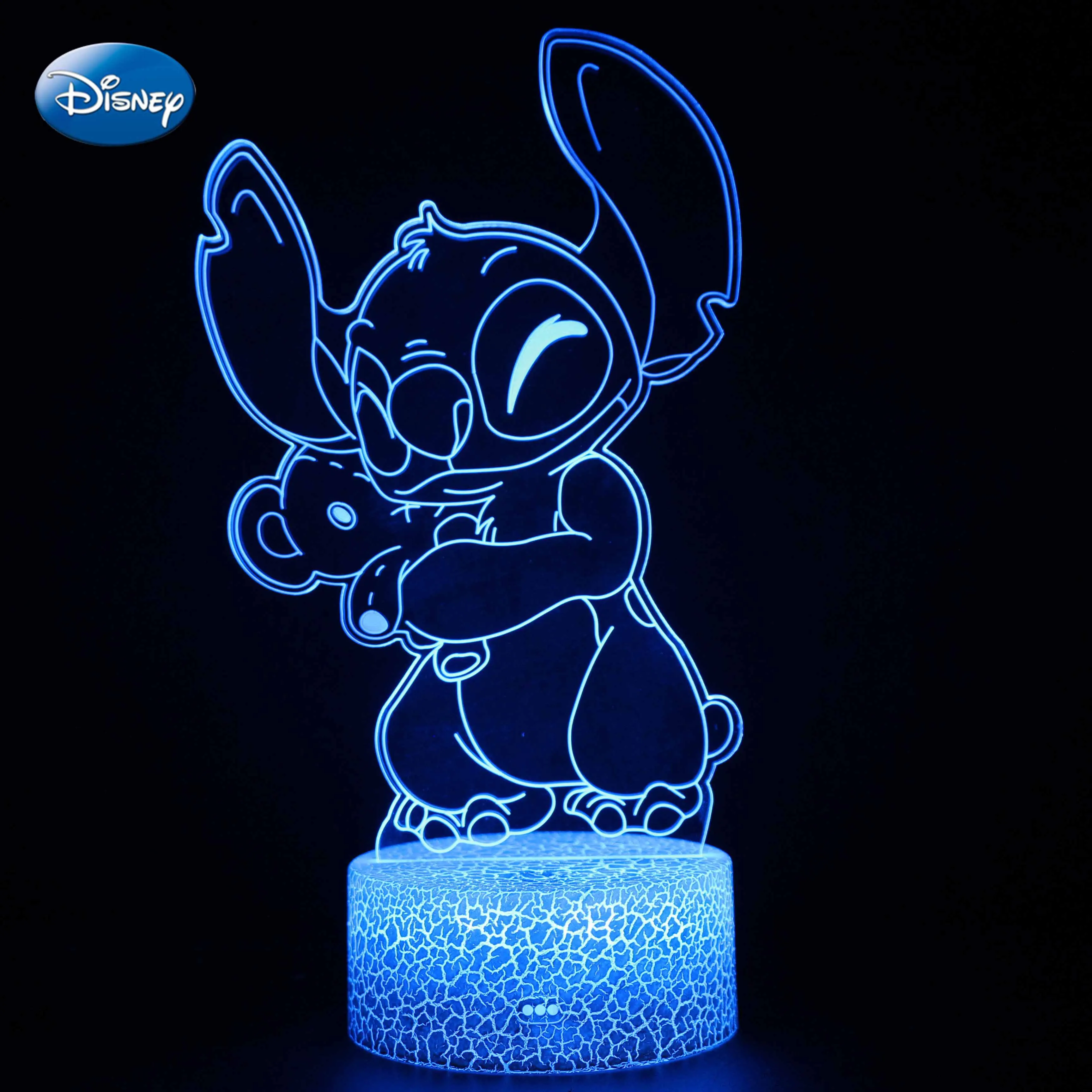 Disney Lilo & Stitch 3D Nachtlampje Anime Figuur Stitch 16 Kleuren Led Touch Night Tafel Lampen Thuis Slaapkamer Decor kids Toy Gifts