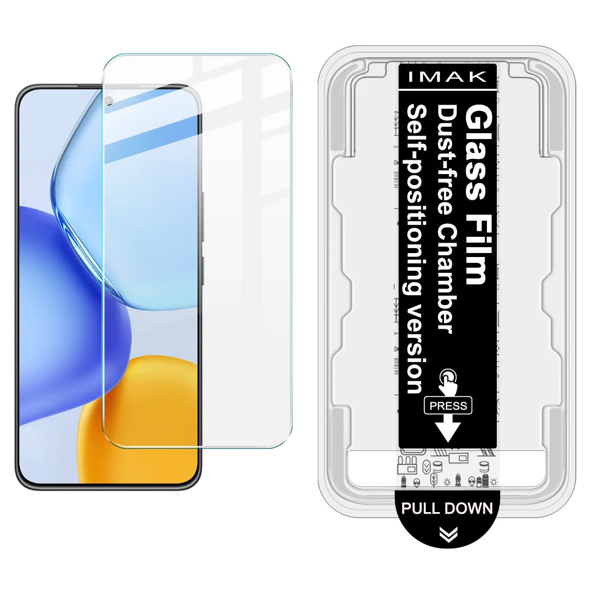 

For Honor X60 GT 5G Tempered Glass IMAK Dust-free Chamber Locator Screen Protector Film Support Fingerprint