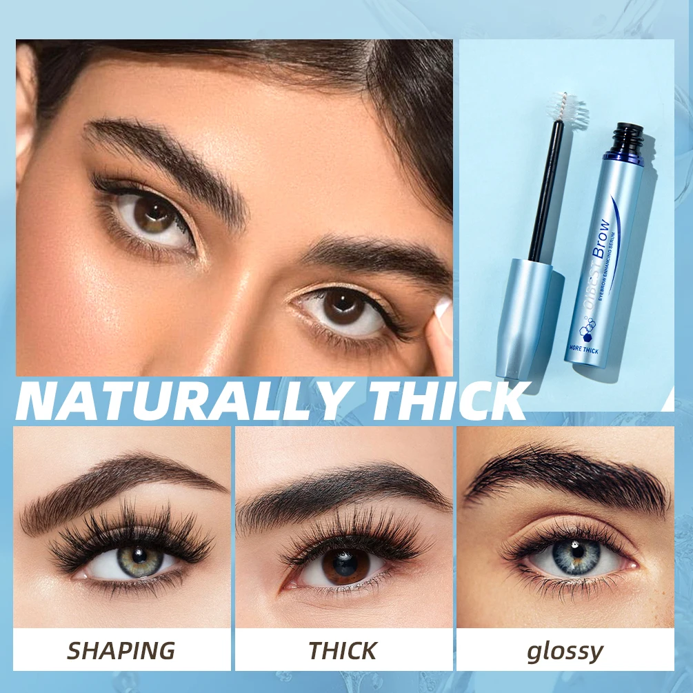 QIBEST New Eyebrow Eyelash Growth Serum Natural Fast Growing Eyebrow Treatment Thick Dense Long Lash Eyes Makeup Care Products