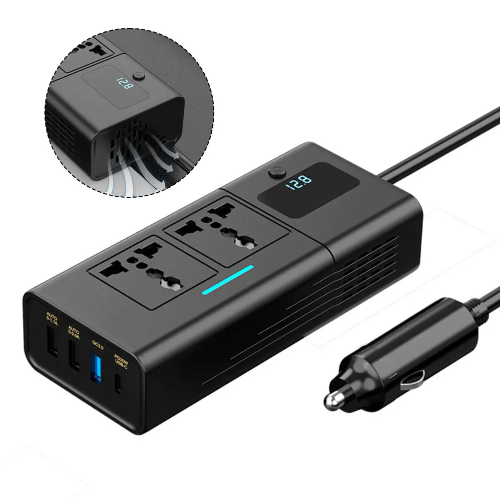 

1pc 200W Car Power Inverter DC12V To AC220V Power Converter For Laptops Tablets Smartphones Car Battery Fast Charging